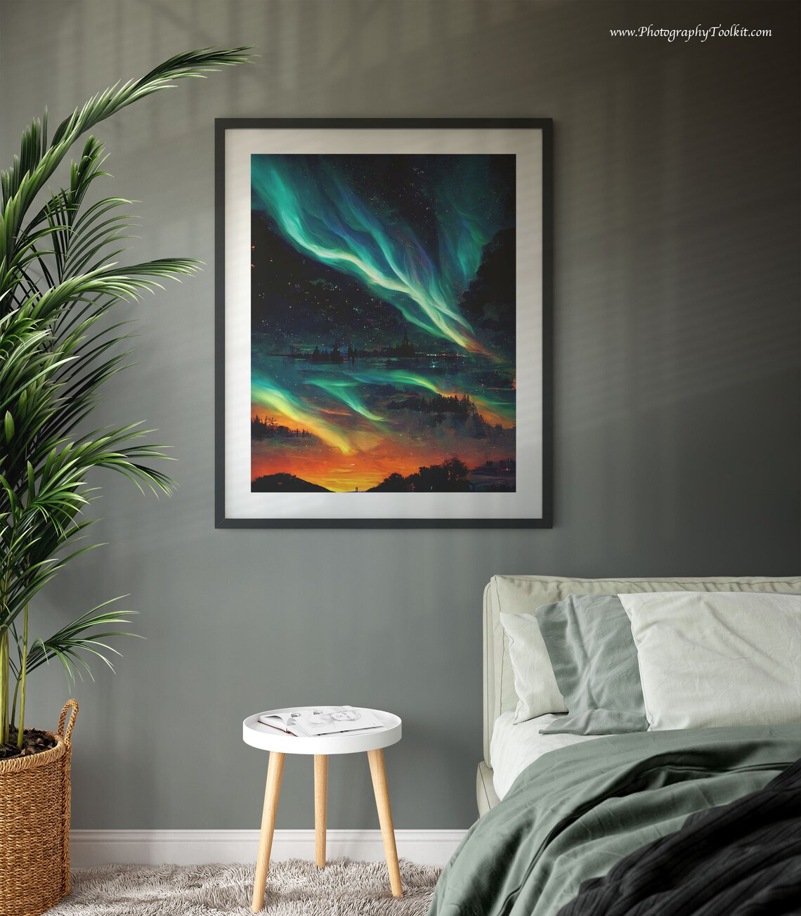 Aurora Borealis Starry Sky Wall Art Print - Image 3