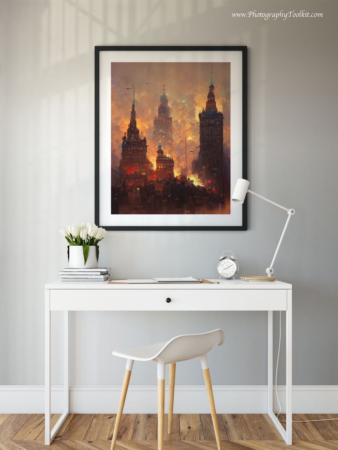 City Prints Skyline Print Cityscape Painting Art Print Painting Of A City Wall Art Cityscape Art Cityscape Print - Image 2