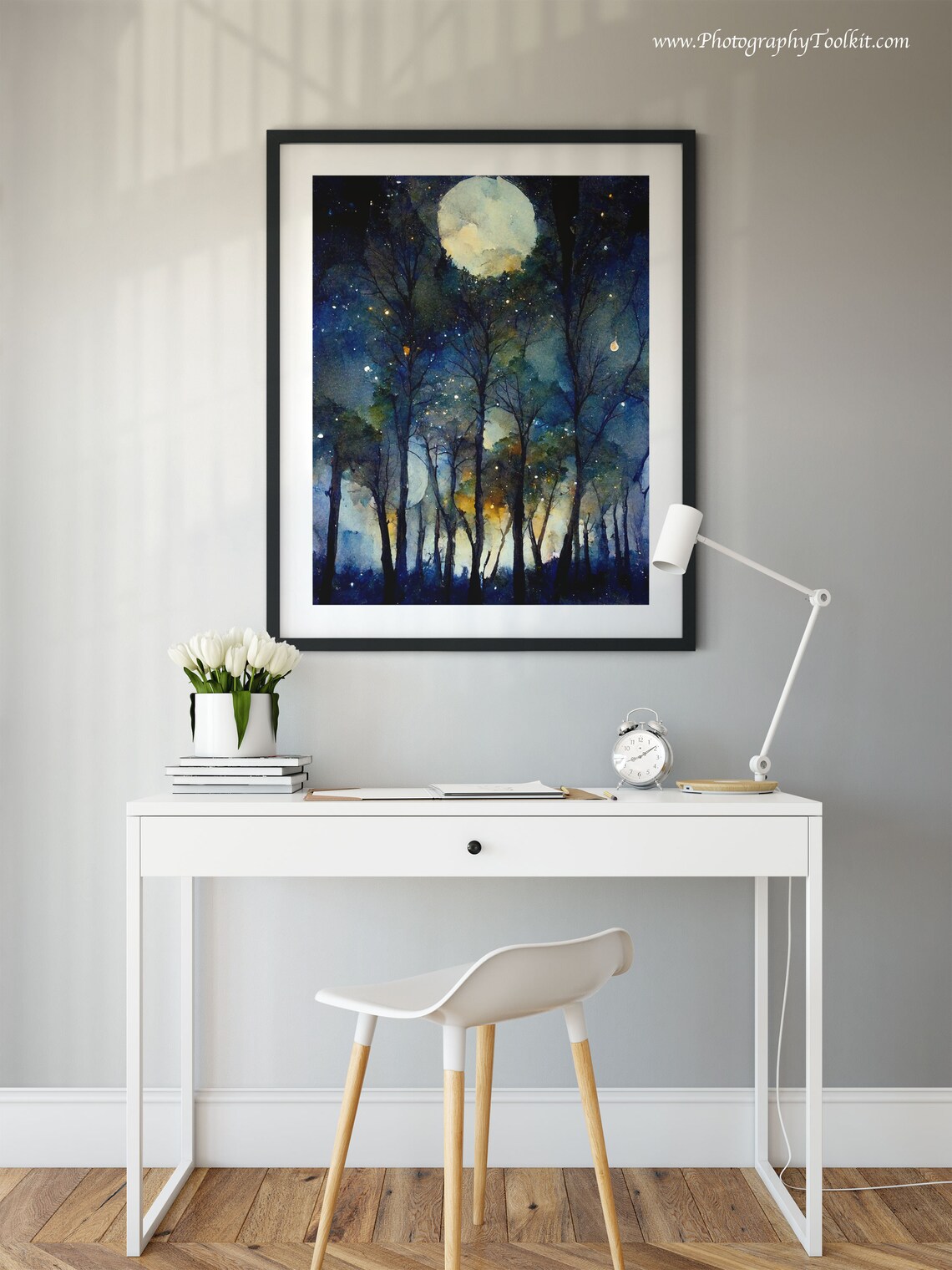 Night Sky Star Patterns Art Print, Full Moon - Image 2