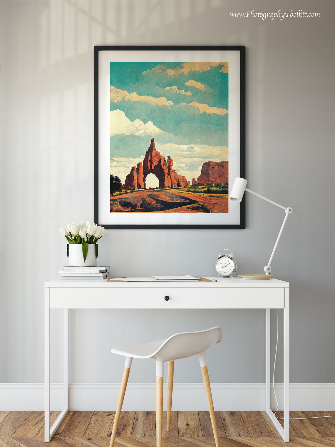 Arches National Park Utah Desert Red Rock Arch Vintage Sky Poster - Image 2