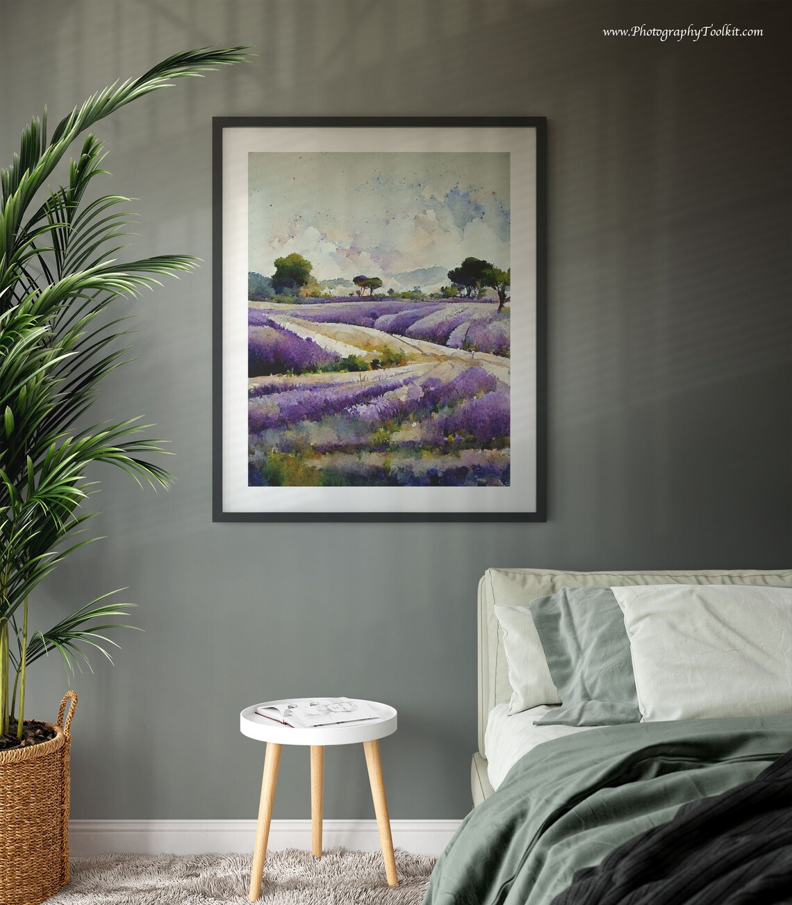 Lavender Field Spring Landscape Art Print - Image 3