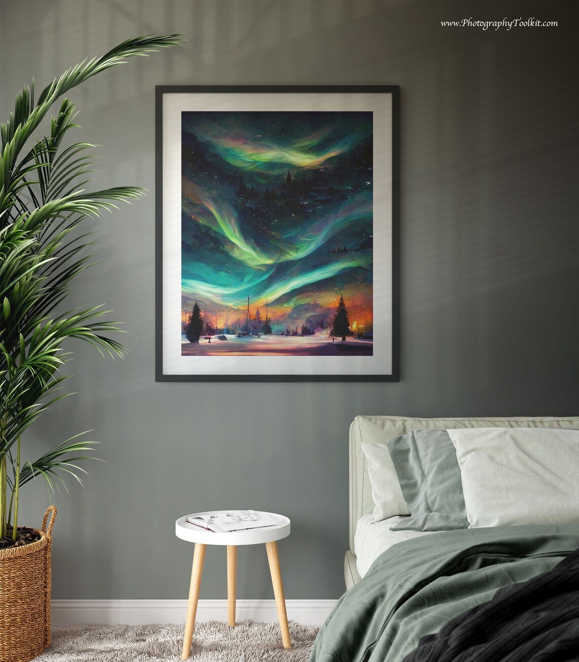 Aurora Borealis Night Sky Print, Northern Lights - Image 3