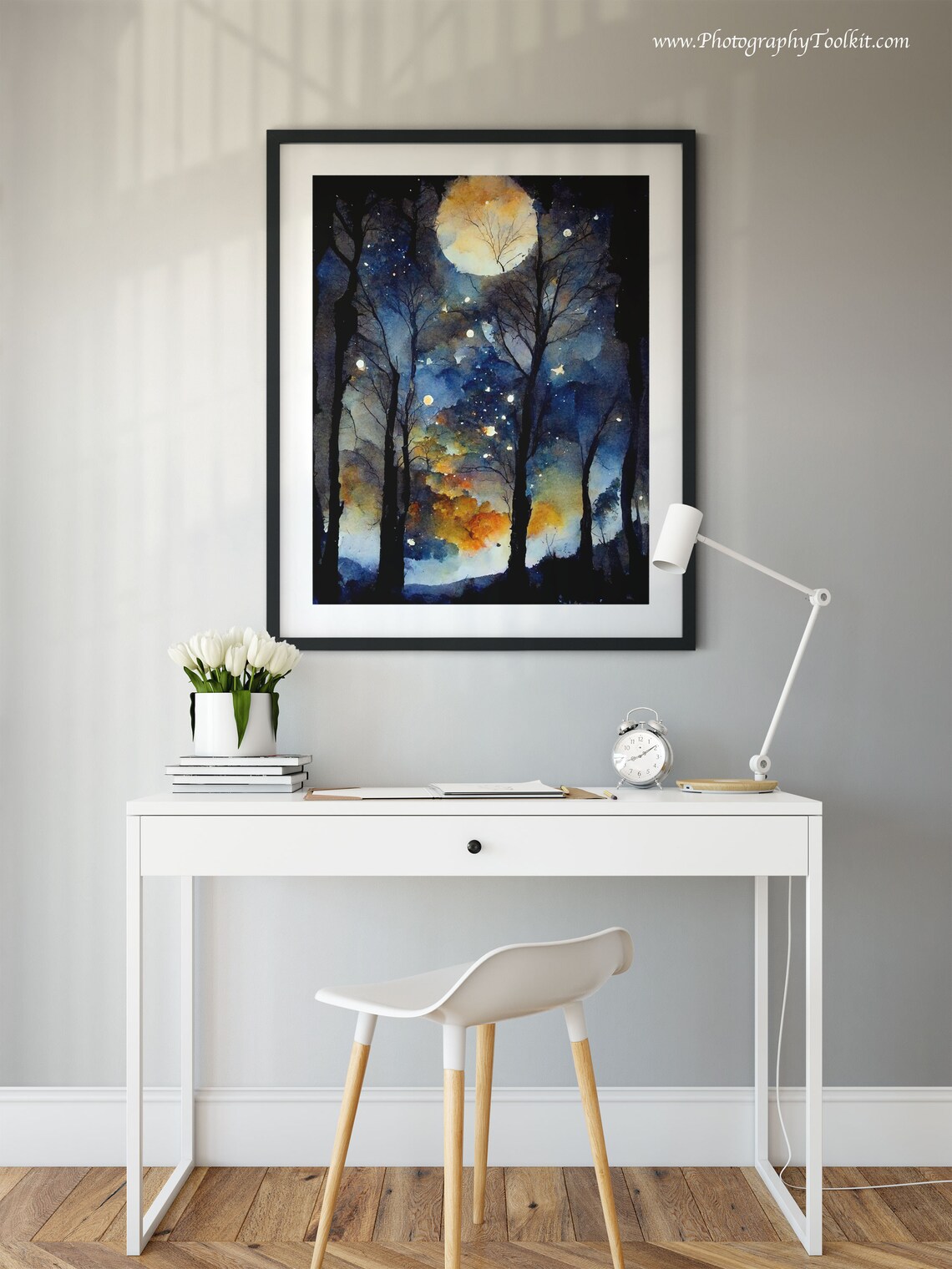Starry Night Moon and Star Chart Art Print - Image 2
