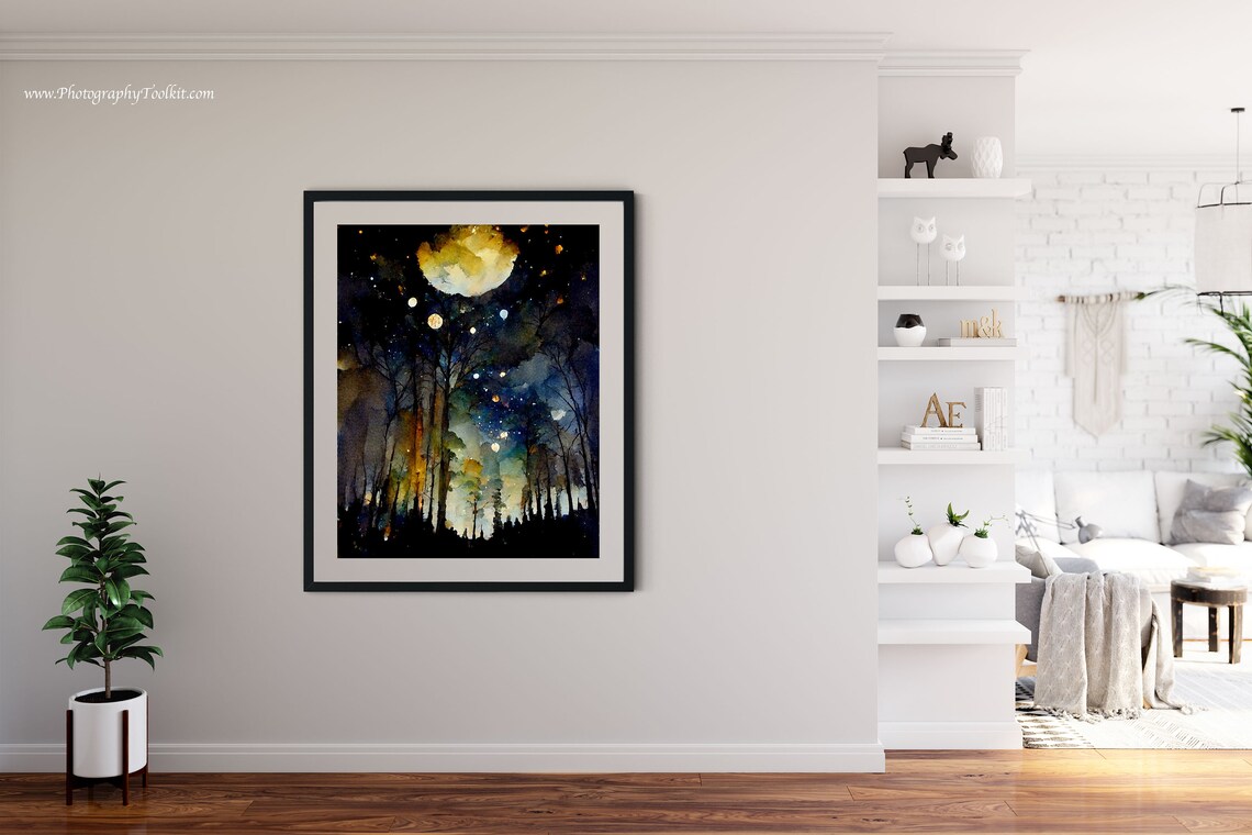 Night Sky Star Patterns Poster, Full Moon Magic - Image 4