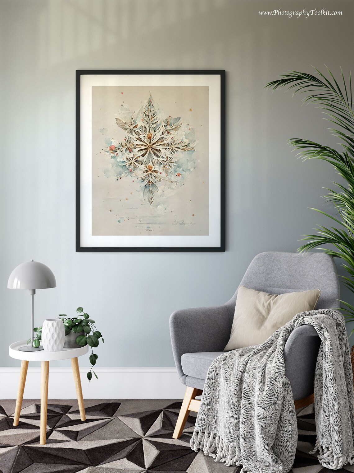 Snowflake Print, Christmas Winter Wall Decor - Image 4