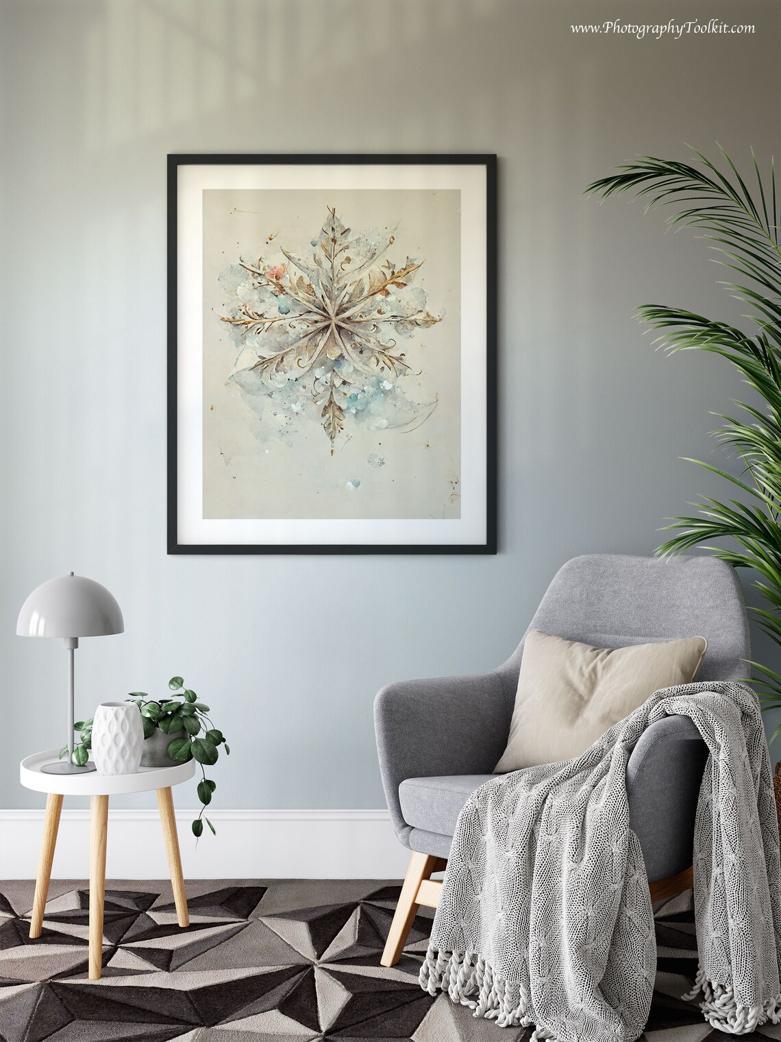 Snowflake Print, Winter Christmas Wall Decor - Image 6