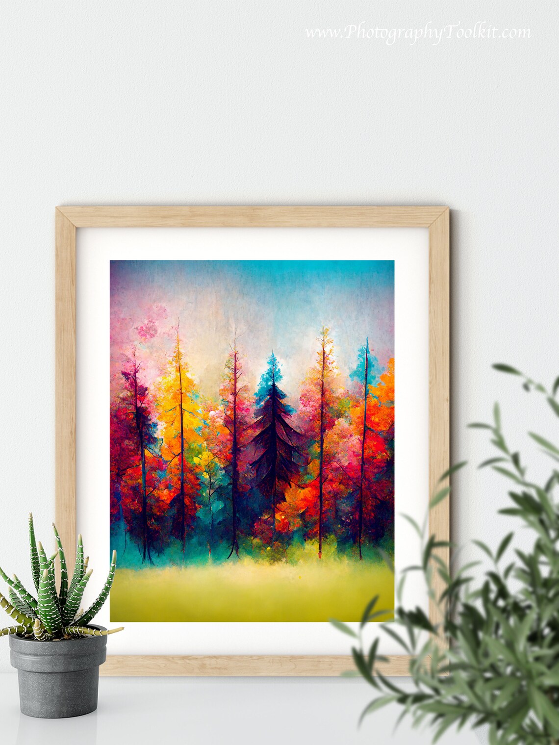 Spring Landscape Forest Art Print, Pine Tree Scene - Image 5