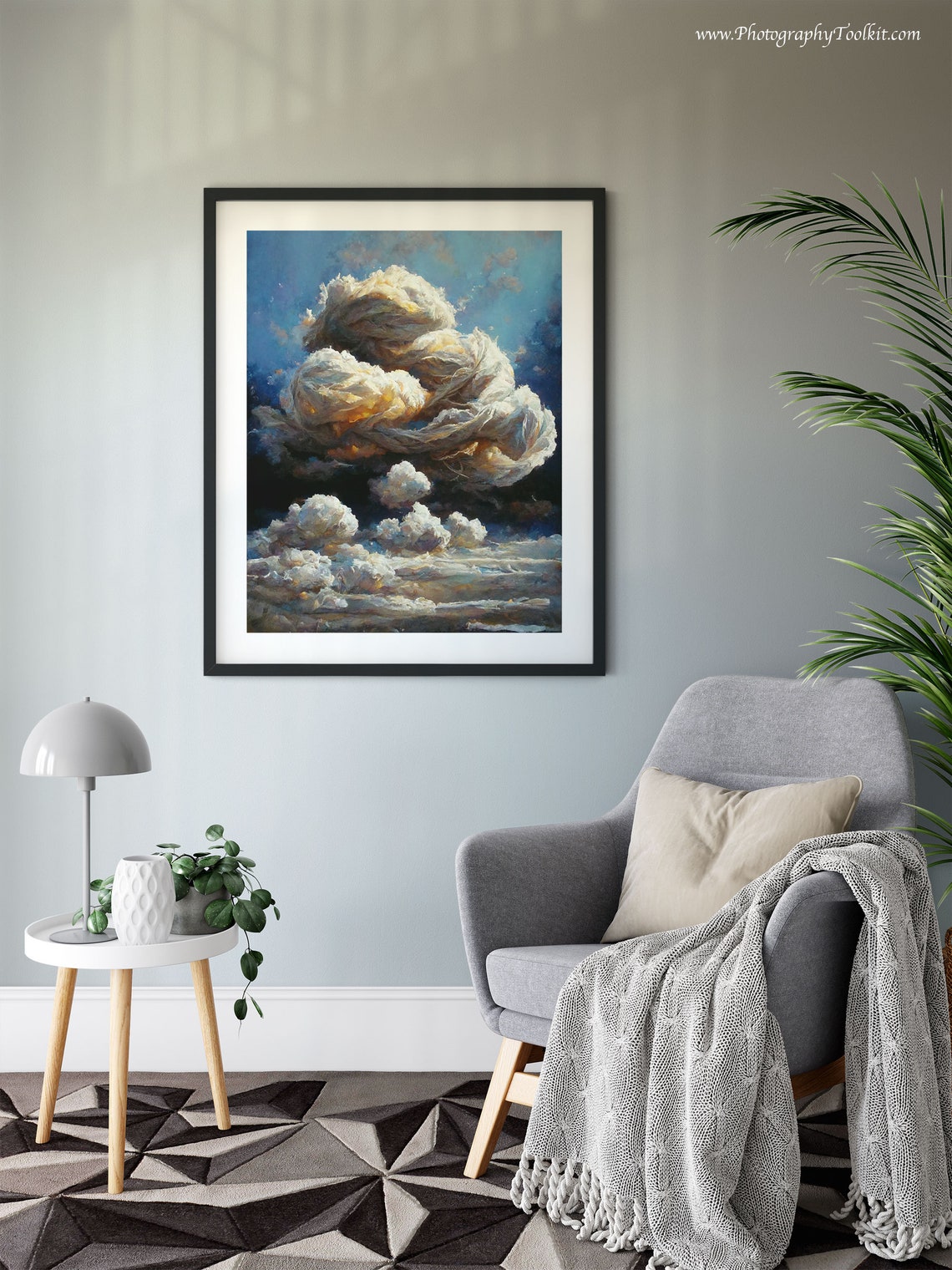 Dramatic Golden Cloud Painting Blue Sky Impressionist Sky Poster - Image 6