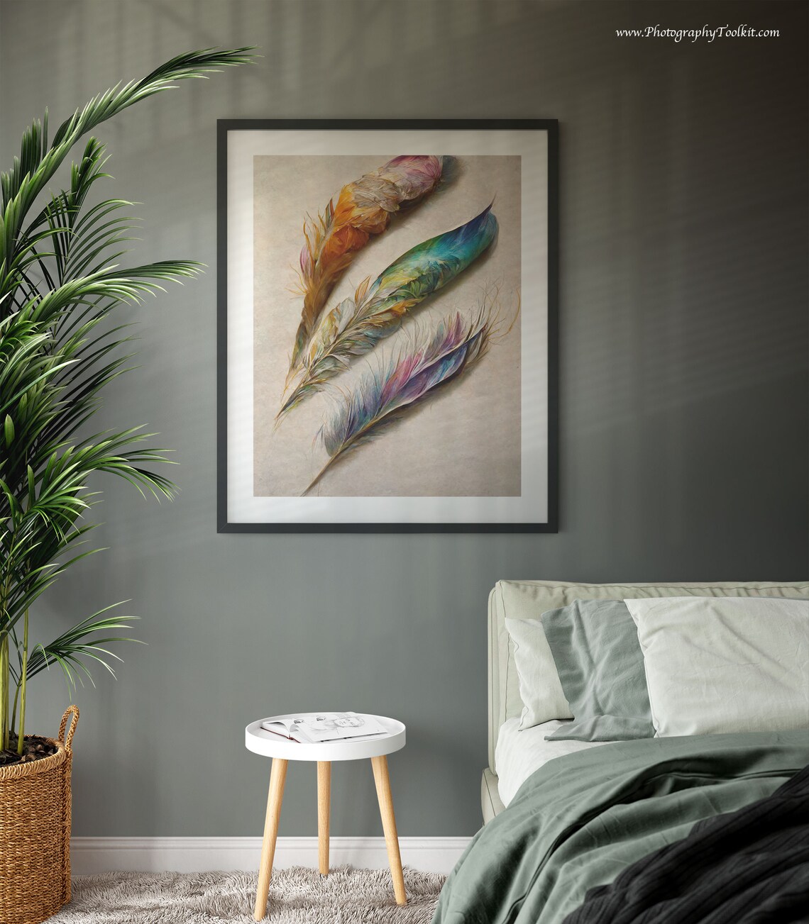 Vintage Feather Art Print, Rustic Wall Art - Image 3