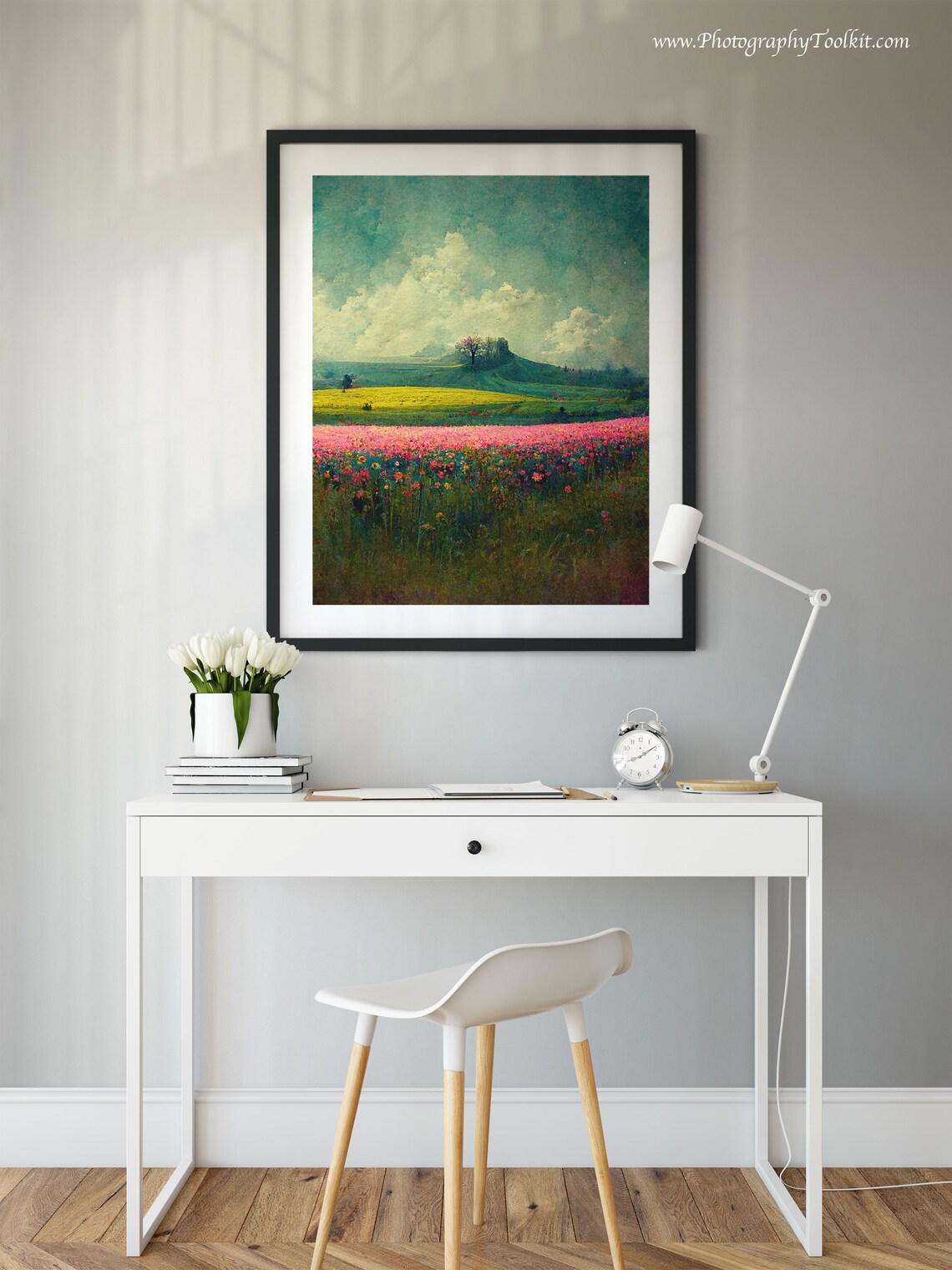 Spring Meadow Painting Vintage Landscape Art Print - Image 2