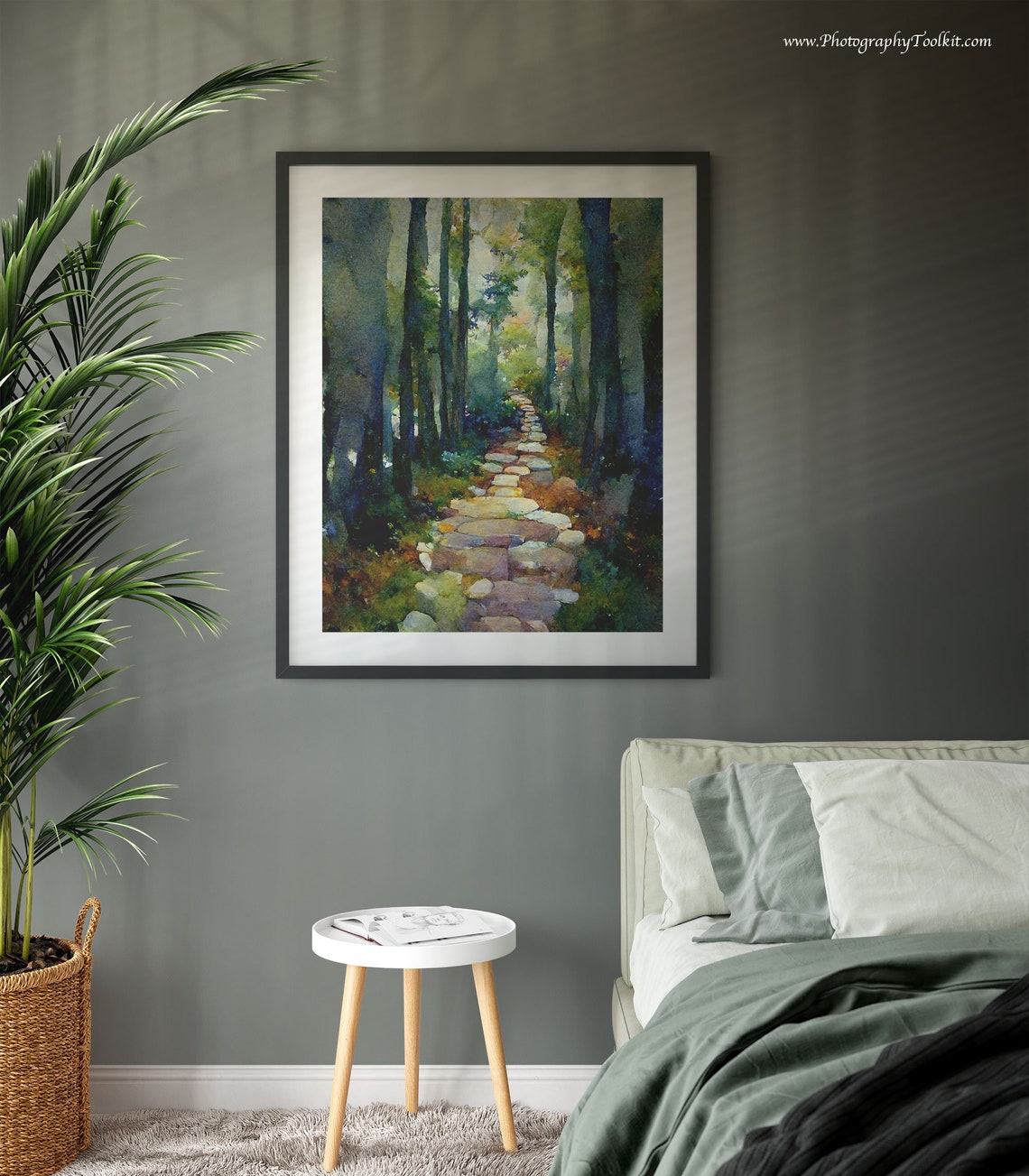 Forest Path Print Tree Wall Art Forest Print Adventure Art Print Forest Watercolor Forest Wall Art Sycamore Path Print Wilderness Art - Image 3