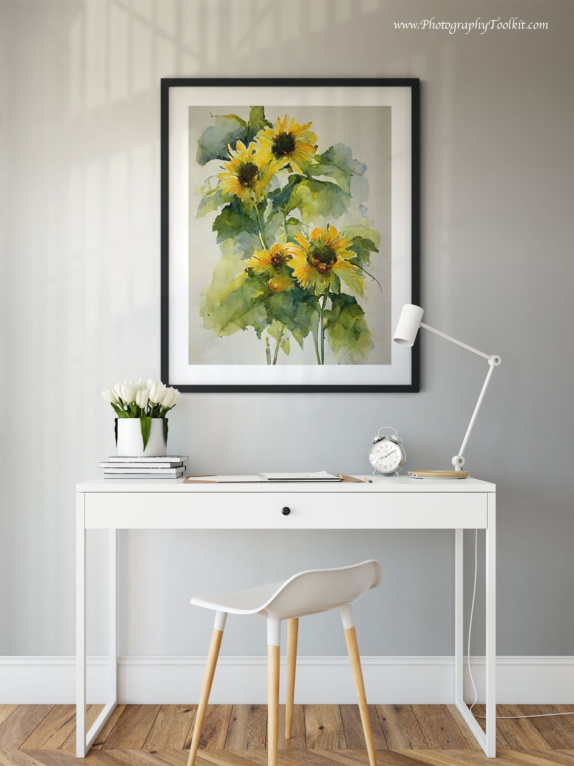 Sunflower Watercolor Botanical Home Decor Art Print - Image 4