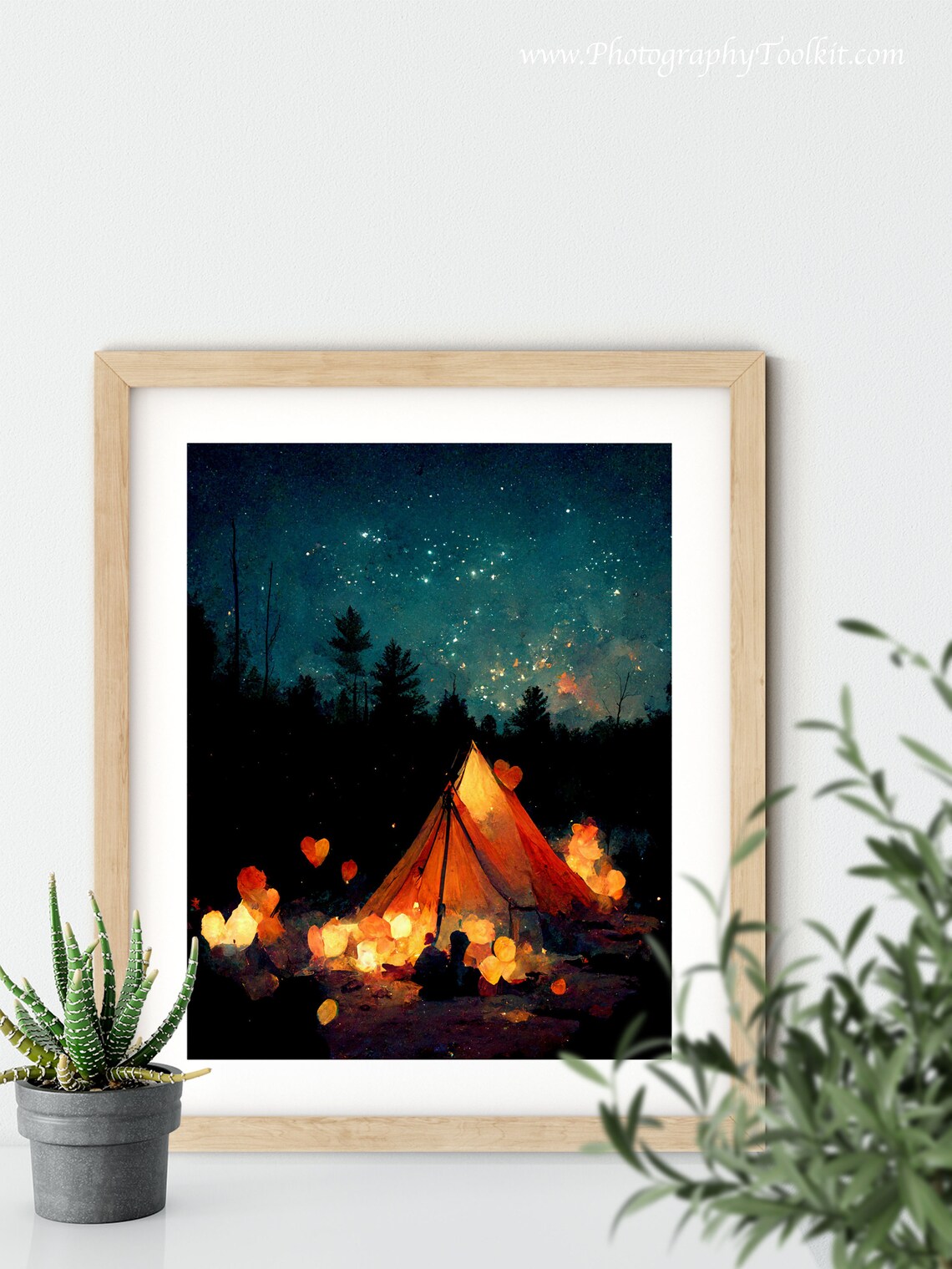 Camping At Night Painting, Campfire Under The Stars - Image 5