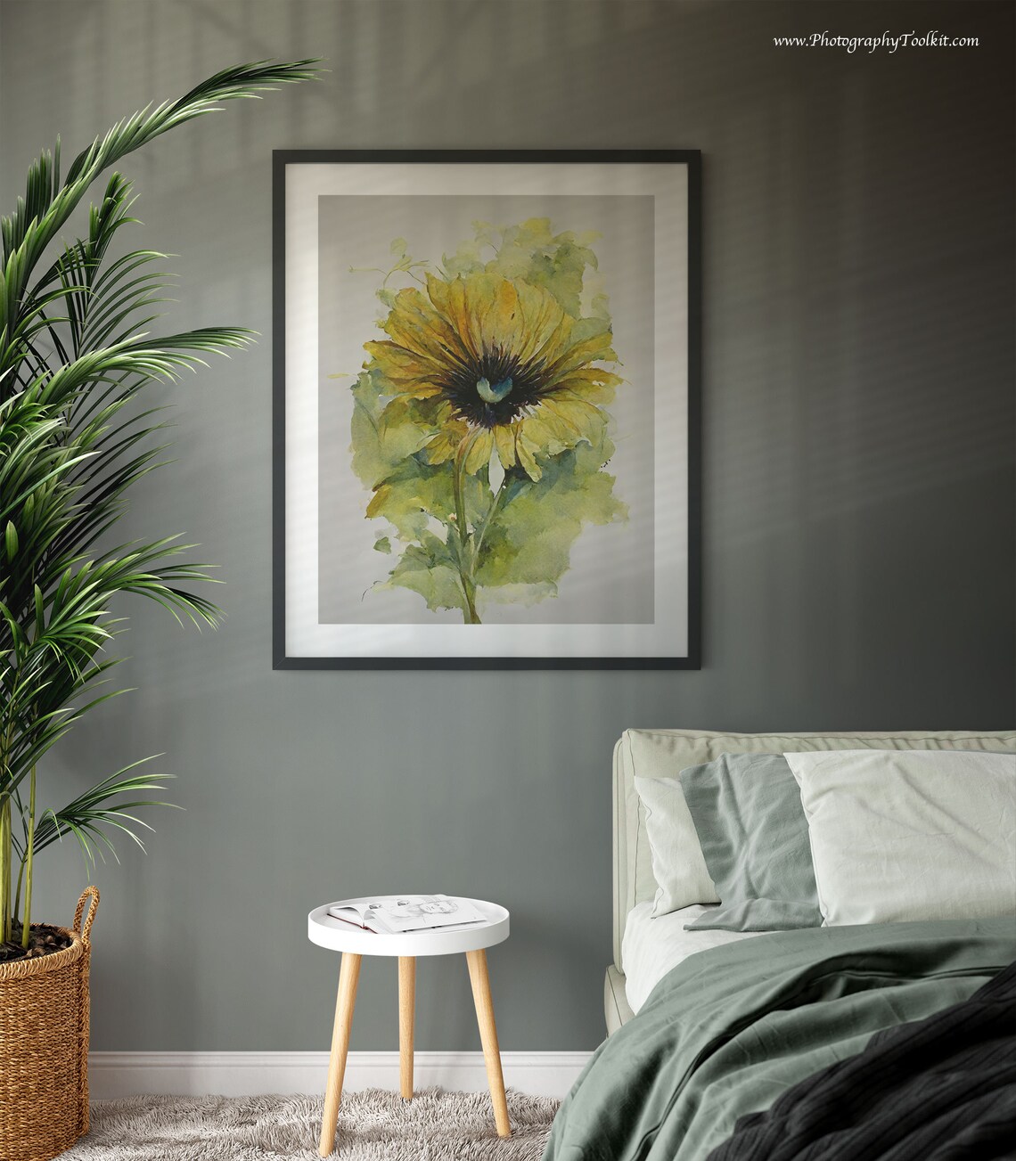 Sunflower Botanical Watercolor Flower Art Print - Image 6