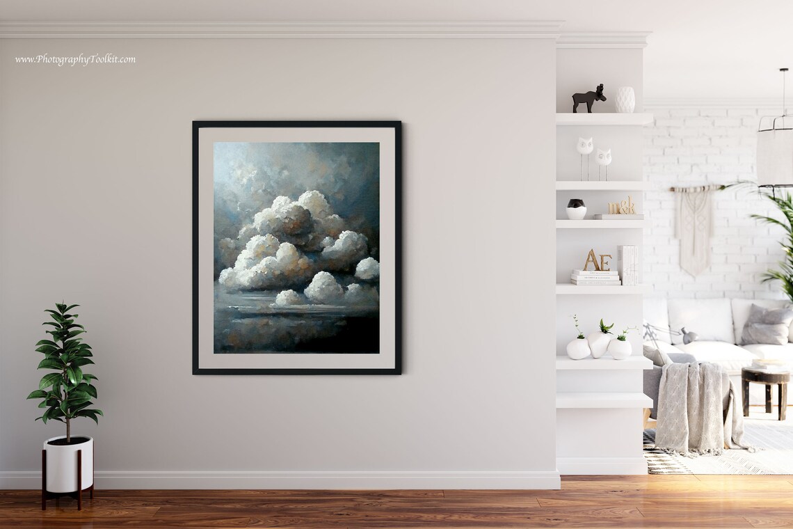 Clouds Vintage Print, Countryside Sky Art Print - Image 4