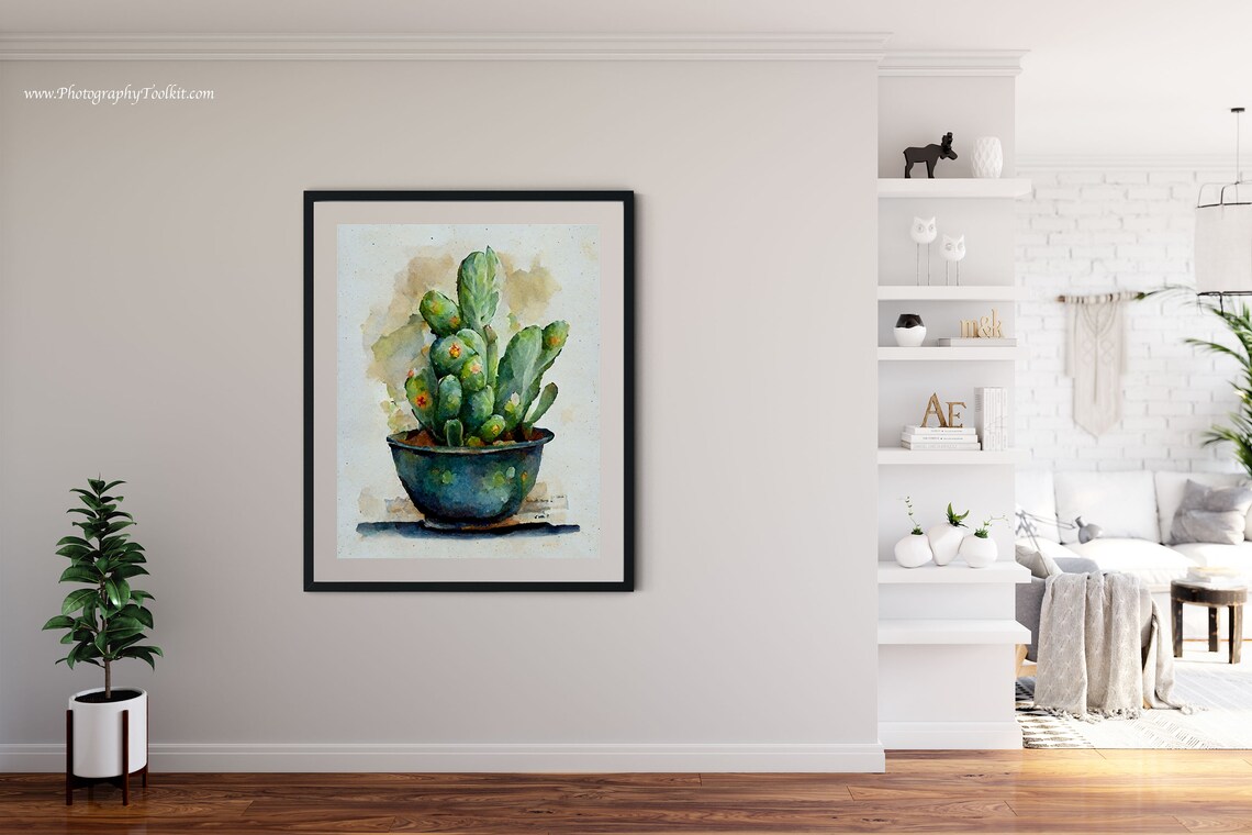 Potted Cactus Boho Western Desert Art Print - Image 4