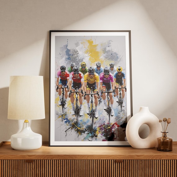 Grand Tour Road Cycling Peloton Race Watercolor Sports Art Poster