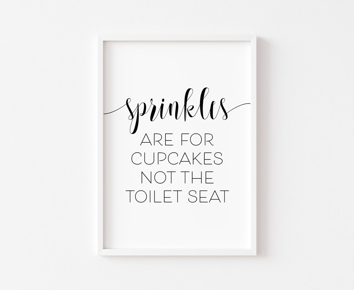 Sprinkles Cupcake Toilet Poster, Rude Funny Bathroom Decor