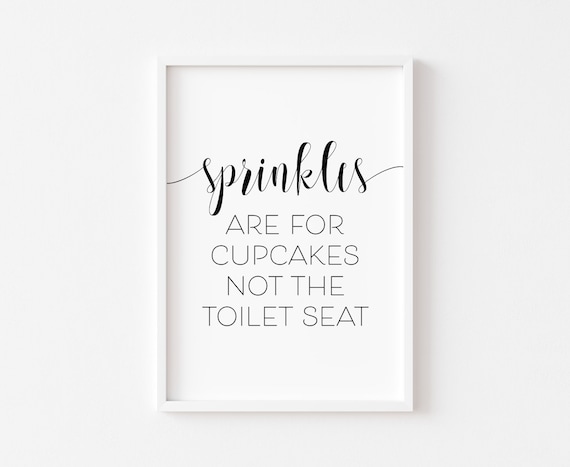Sprinkles Cupcake Toilet Poster, Rude Funny Bathroom Decor