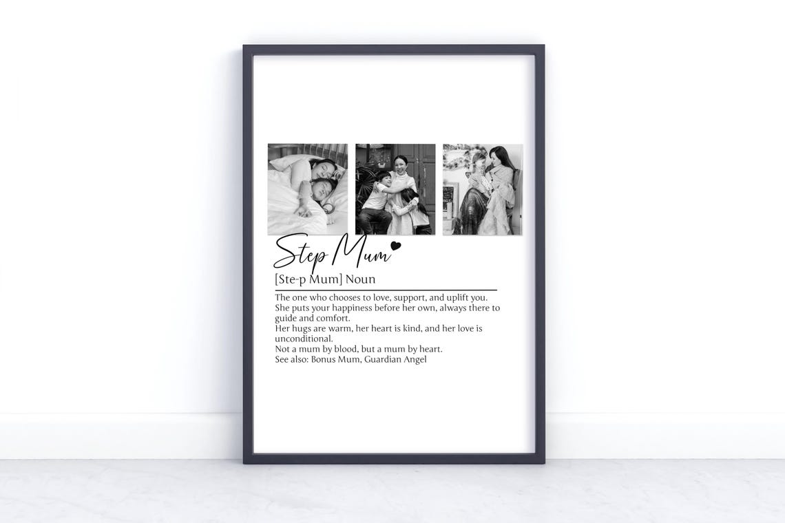 Step Mum Definition Print with Photos Bonus Mum Keepsake Gift - Image 2