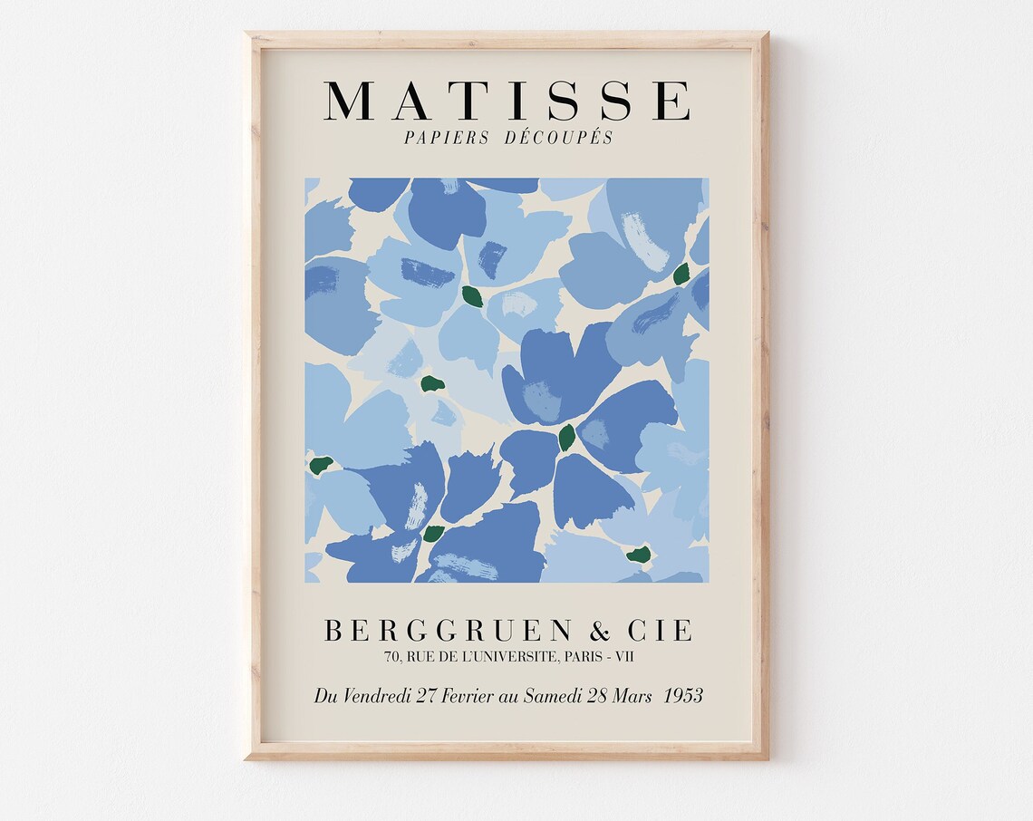 Matisse 1953 Paris Exhibition Blue Flower Art Gallery Poster