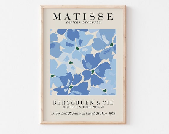 Blue Matisse Art Print Matisse Flower Poster Matisse Cut Out Matisse Poster Vintage Matisse Matisse Modern Exhibition Poster