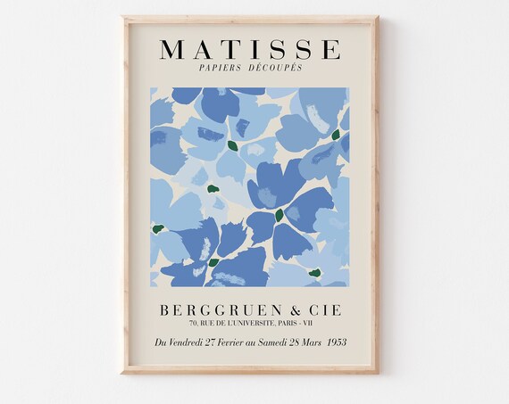 Matisse 1953 Paris Exhibition Blue Flower Art Gallery Poster
