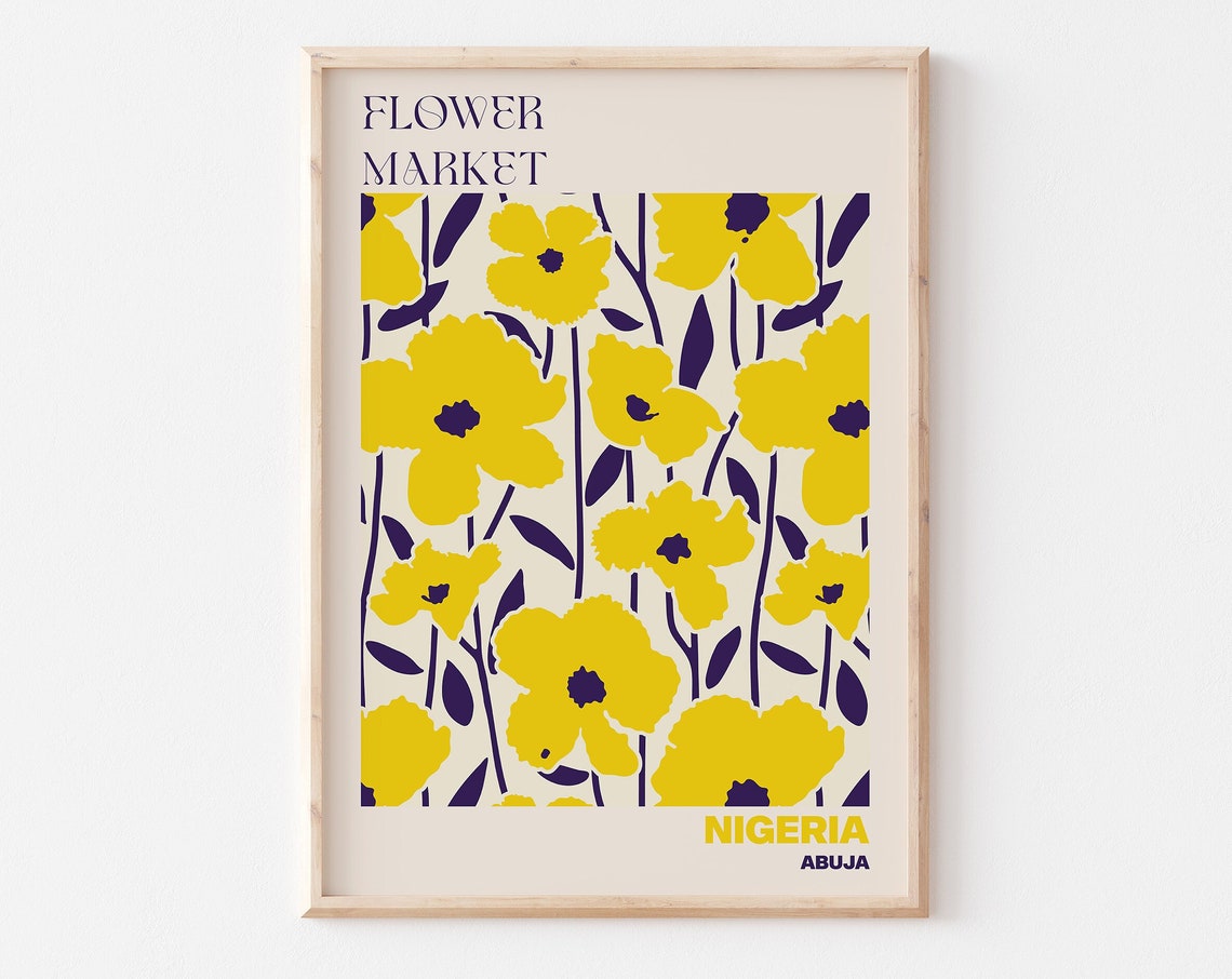 Flower Market Nigeria Abuja Yellow Blossoms Bold Sunshine Poster