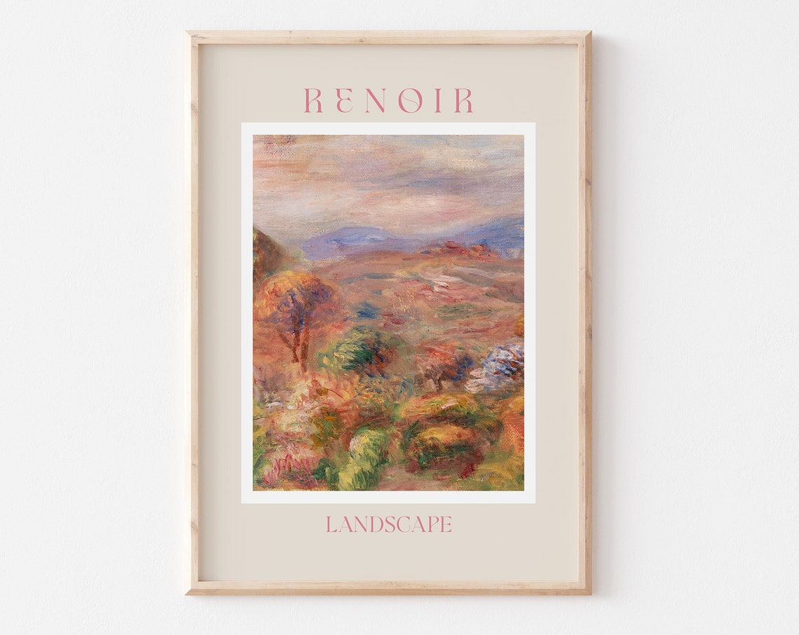 Auguste Renoir Rose Tinted Hills Impressionist Landscape Poster