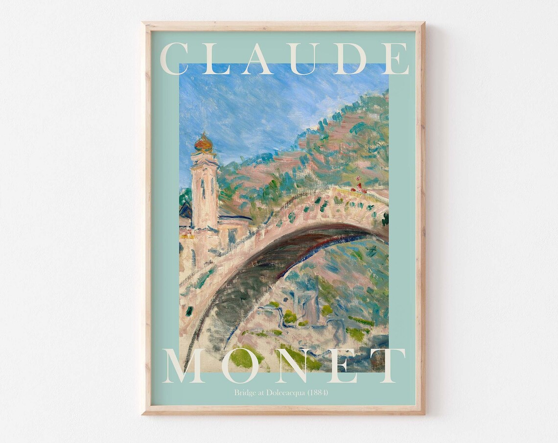 Claude Monet Bridge At Dolceacqua 1884 Italian Village Arch Poster