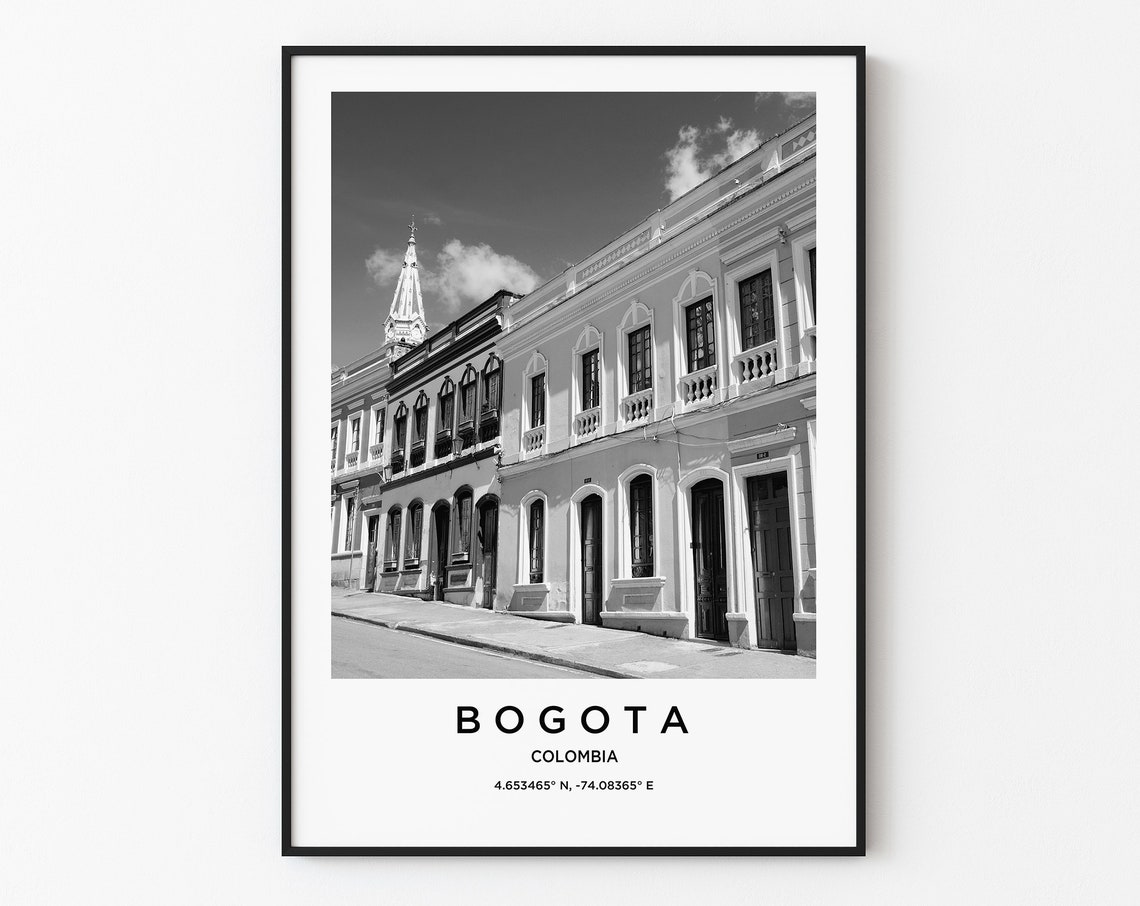 Bogota Travel Poster Bogota Print Bogota Photo Print Black And White Photography Monochrome Travel Photography Bogota Wall Decor