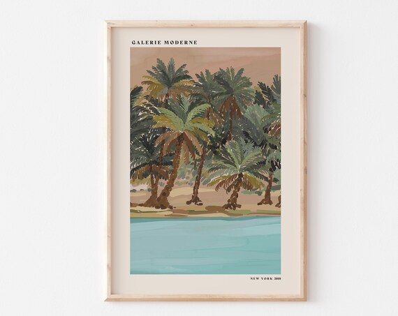 Galerie Moderne Tropical Palm Lagoon Coastal Beach Art Poster