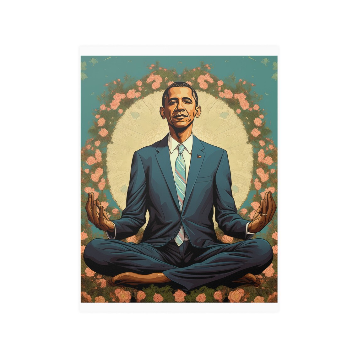 Obama Yoga Poster, Funny Typography Art Print - Image 5