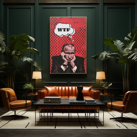 Wtf Putin Wall Art Putin Popart Poster Print Funny Putin Poster Russia Wall Art