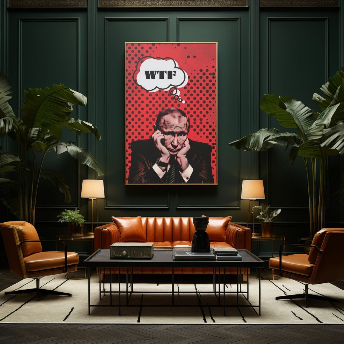 Wtf Putin Wall Art Putin Popart Poster Print Funny Putin Poster Russia Wall Art