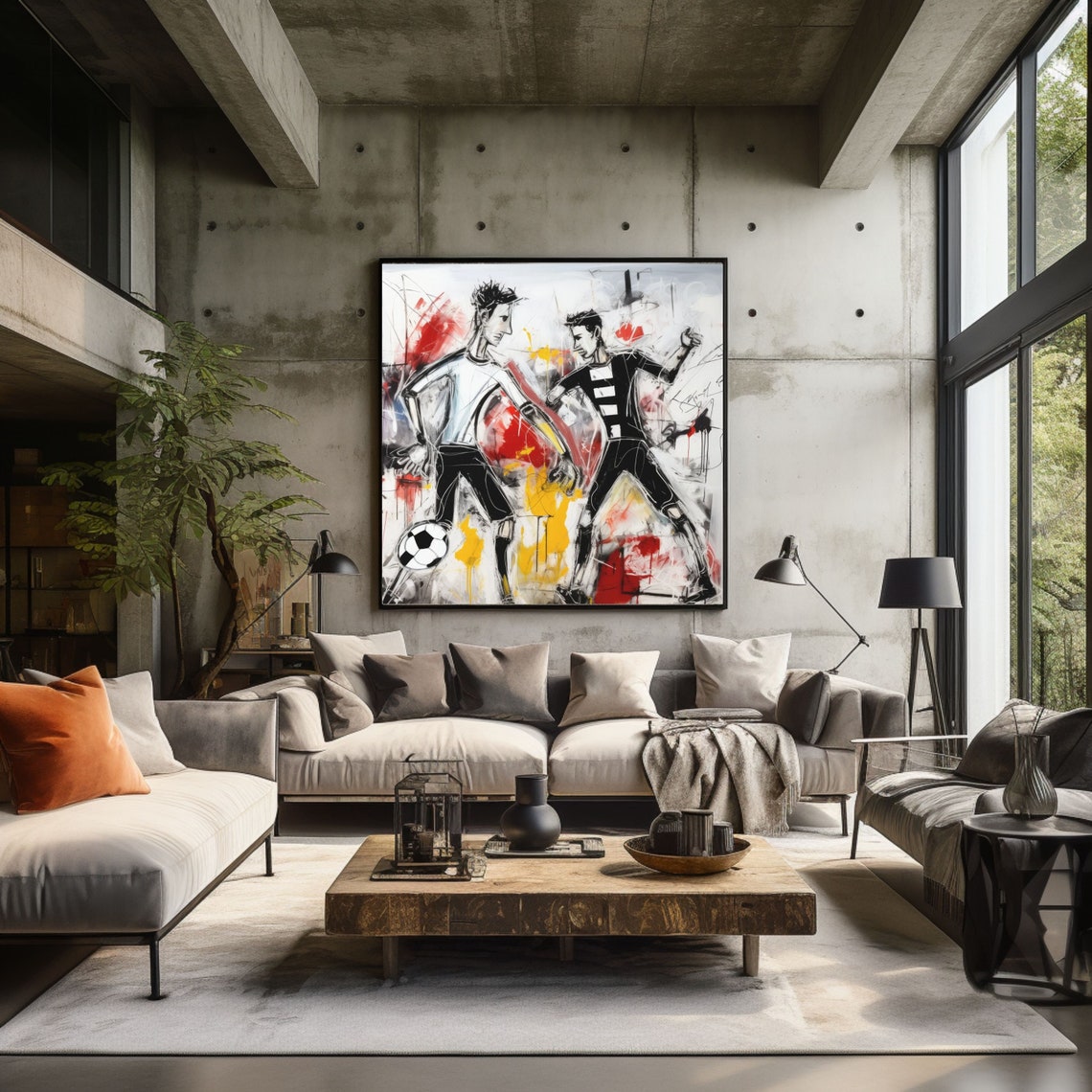 Abstract Soccer Wall Art Soccer Poster Print