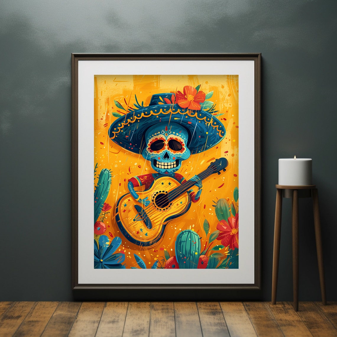 Mariachi Skeleton Guitar Sombrero Dia De Los Muertos Fiesta Poster - Image 6