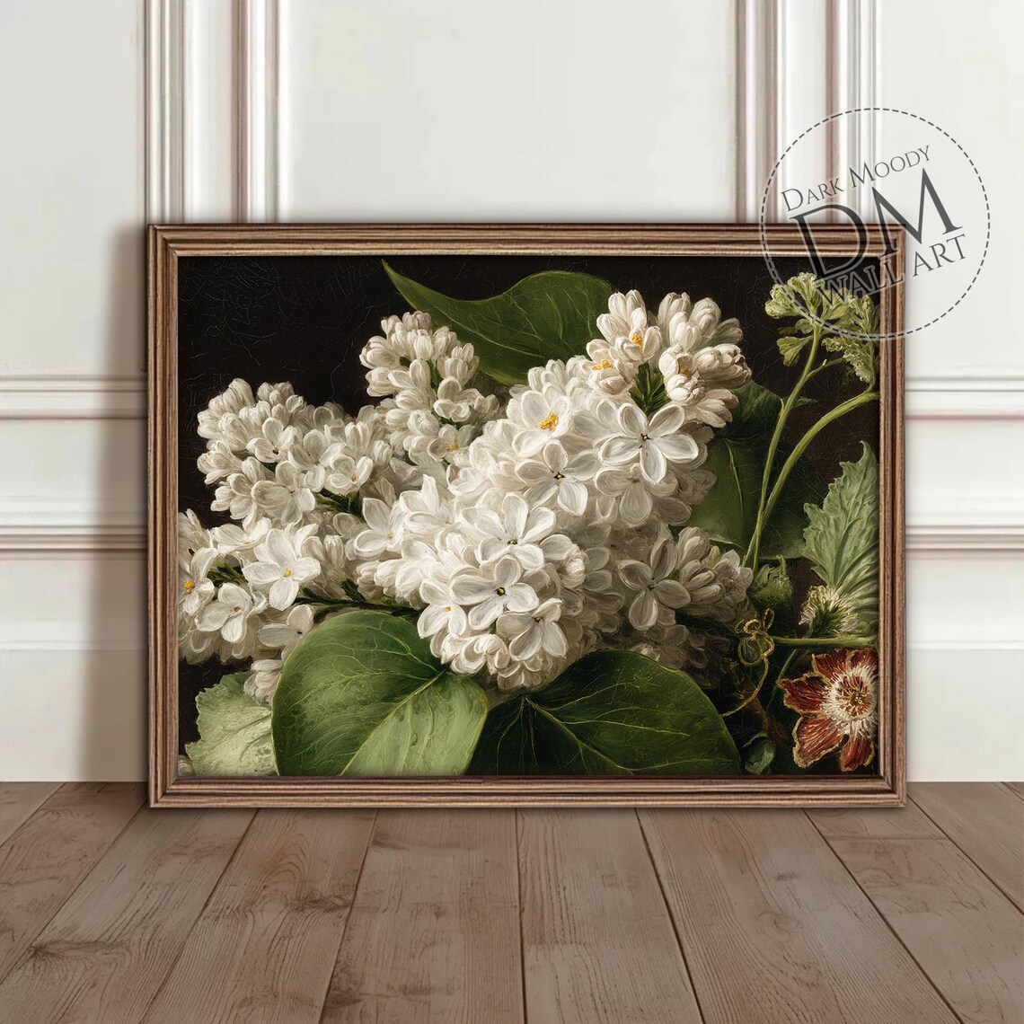 White Lilac Flower Vintage Botanical Art Print