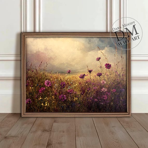 Vintage Fall Floral Prints Autumn Wildflower Wall Art Moody Botanical Fall Decor Autumn Thanksgiving Farmhouse Wall Decor