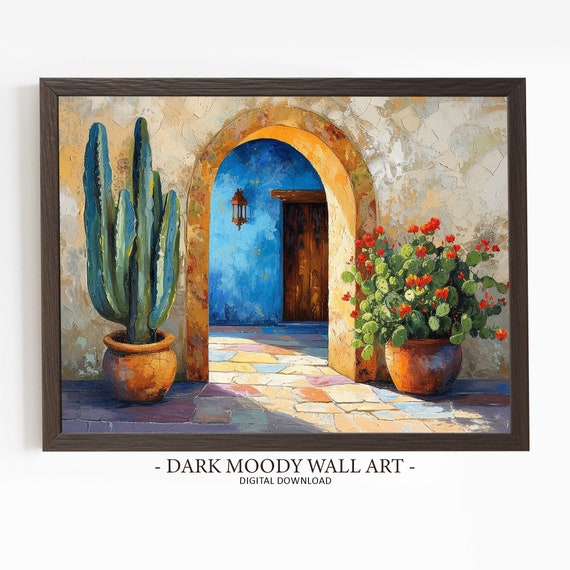 Spanish Colonial Patio Cactus Decor Art Print