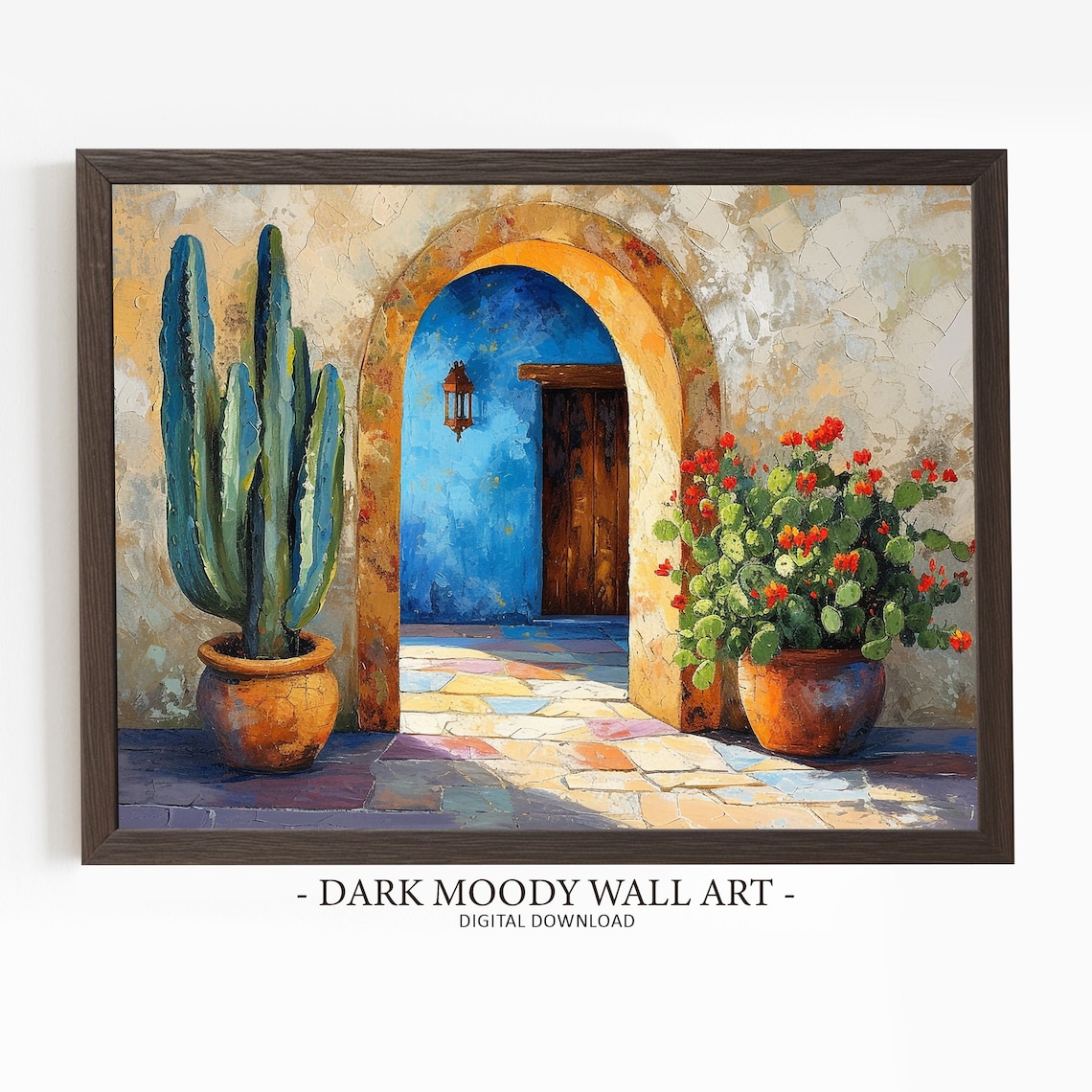 Spanish Colonial Patio Cactus Decor Art Print