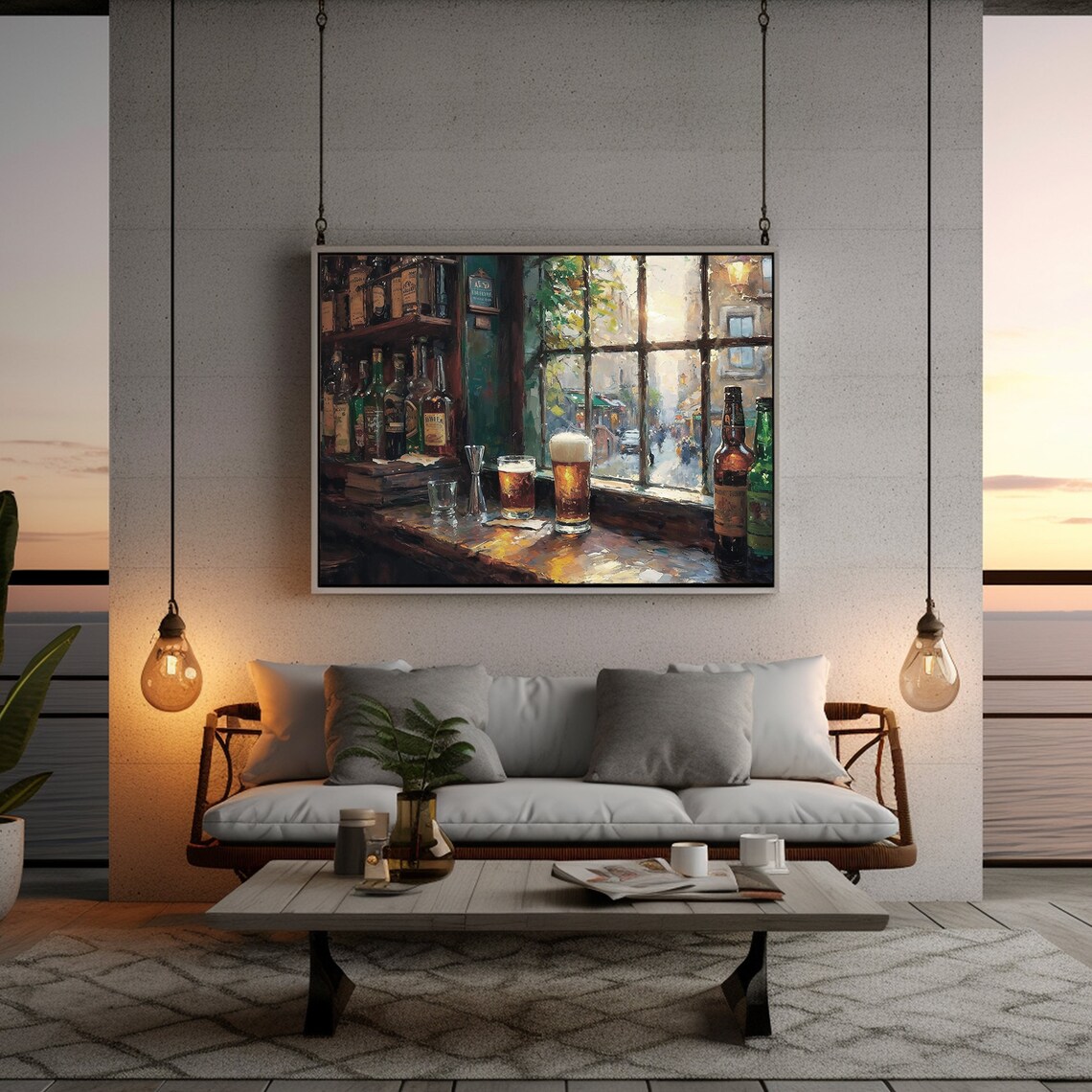 Alcohol Beer and Whiskey Painting Print, Irish Pub Art - Image 5