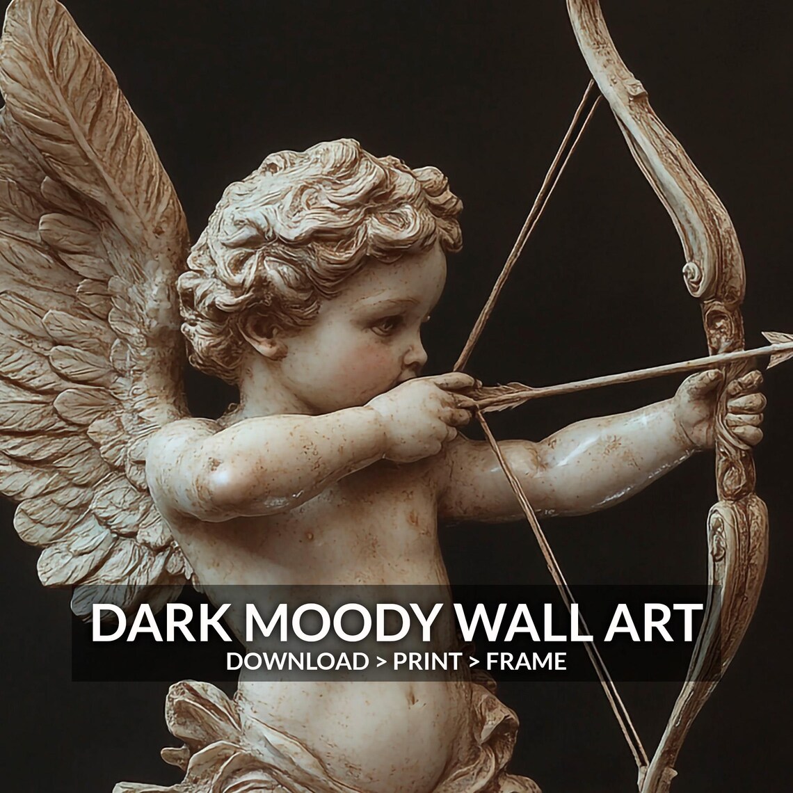 Cupid Love Print, Romantic Dark Moody Wall Art - Image 6