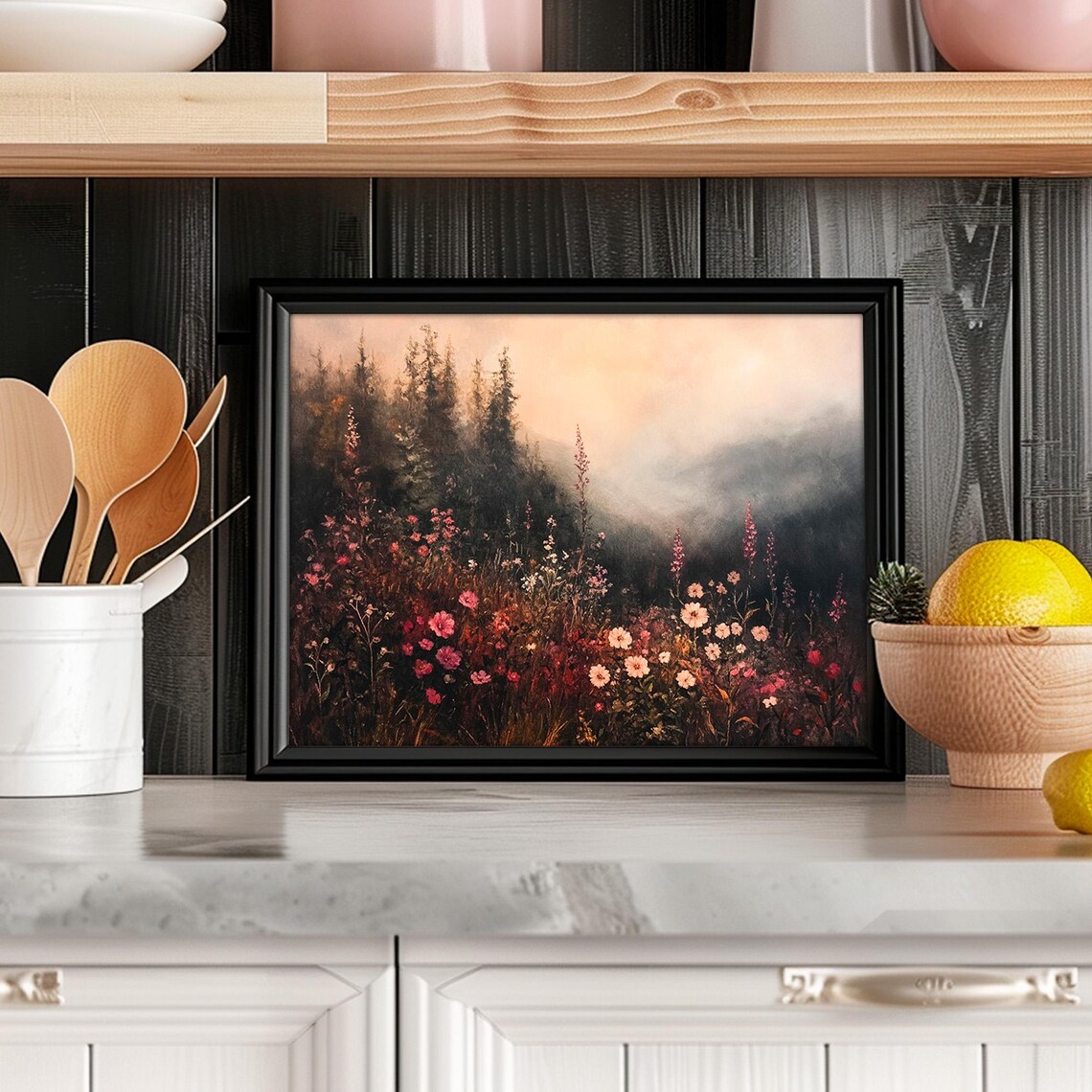 Vintage Fall Floral Prints, Moody Botanical Decor - Image 2