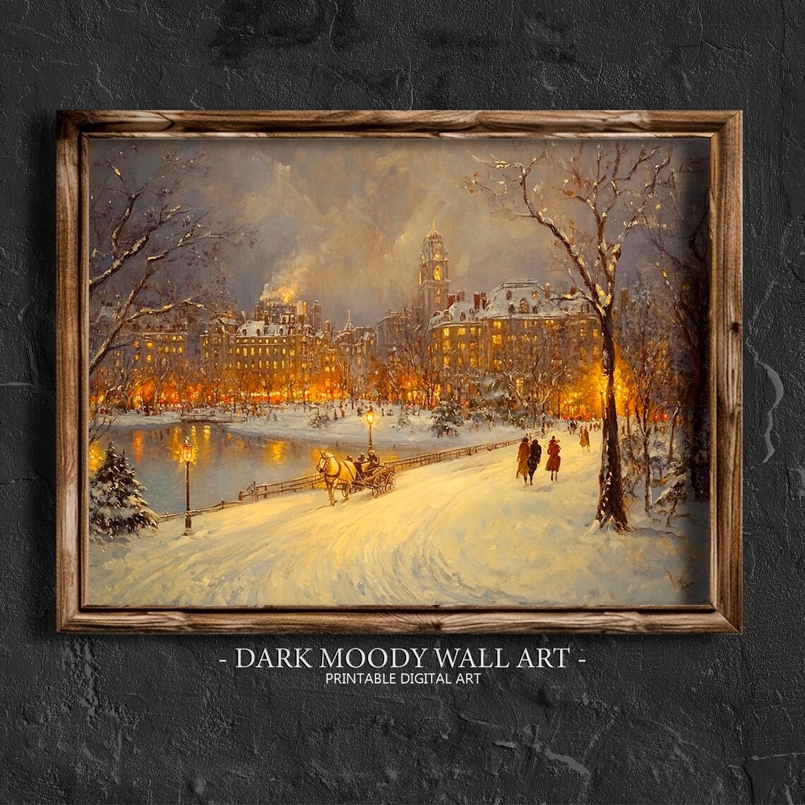 Victorian Horse Sleigh Snowy River Path Winter Glow Ride Poster