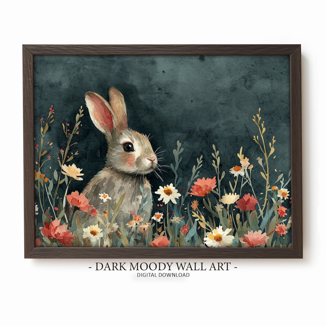 Easter Bunny Prints, Moody Rabbit Painting