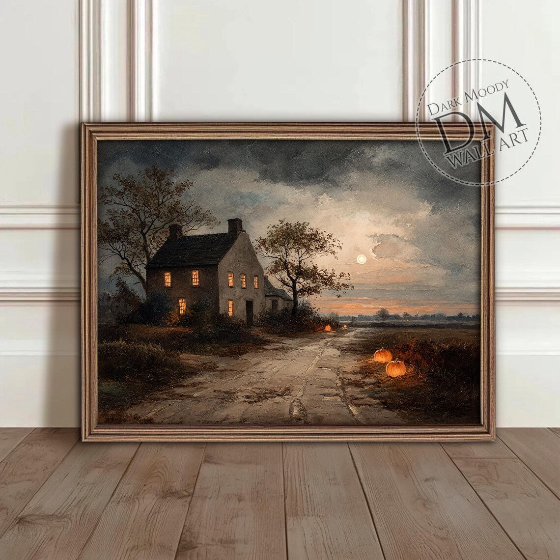 Pumpkin Path To Farmhouse Rustic Autumn Art Print