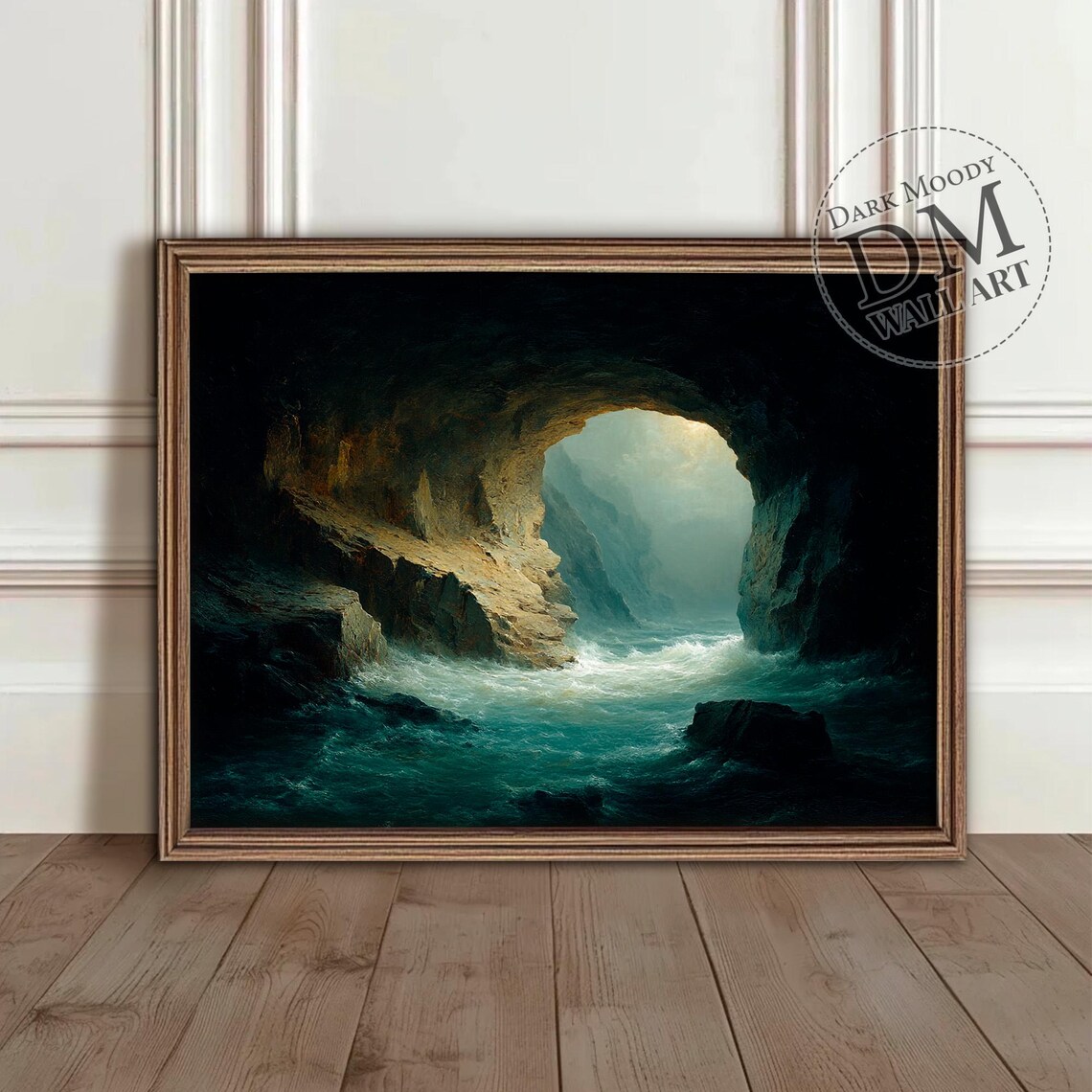 Haunted Sea Cave Gothic Ocean Landscape Art Print
