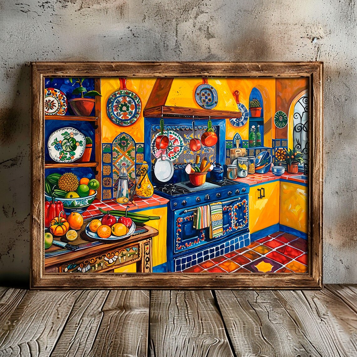 Mexican Talavera Kitchen Art Print, Folk Art - Image 4