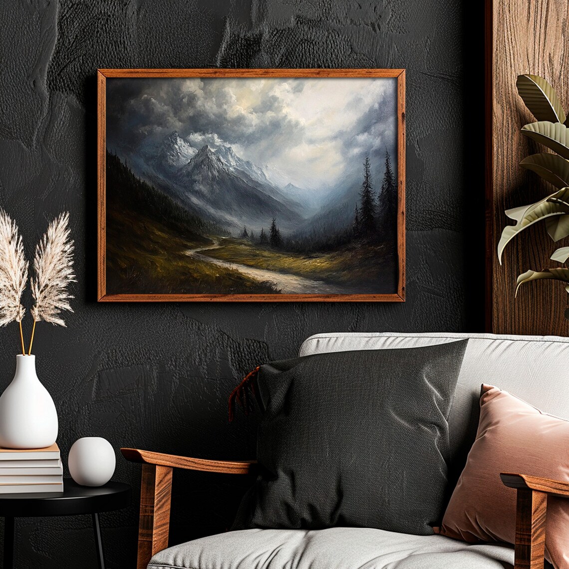 Mountain Moody Landscape Art Print, Rustic Cottagecore - Image 4